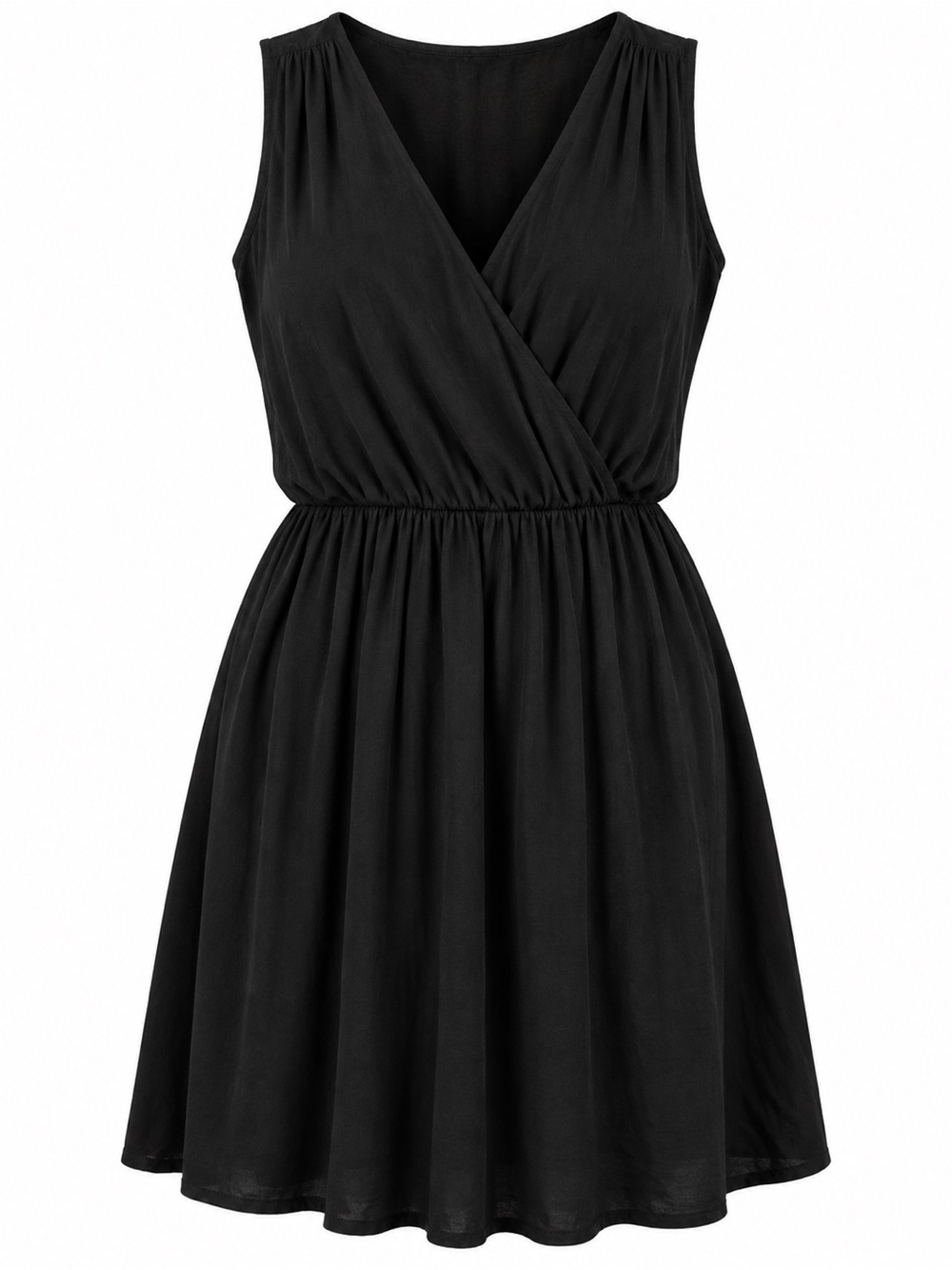 Mossimo Plus Size XXL Black Sleeveless Faux Wrap Rayon Dress
